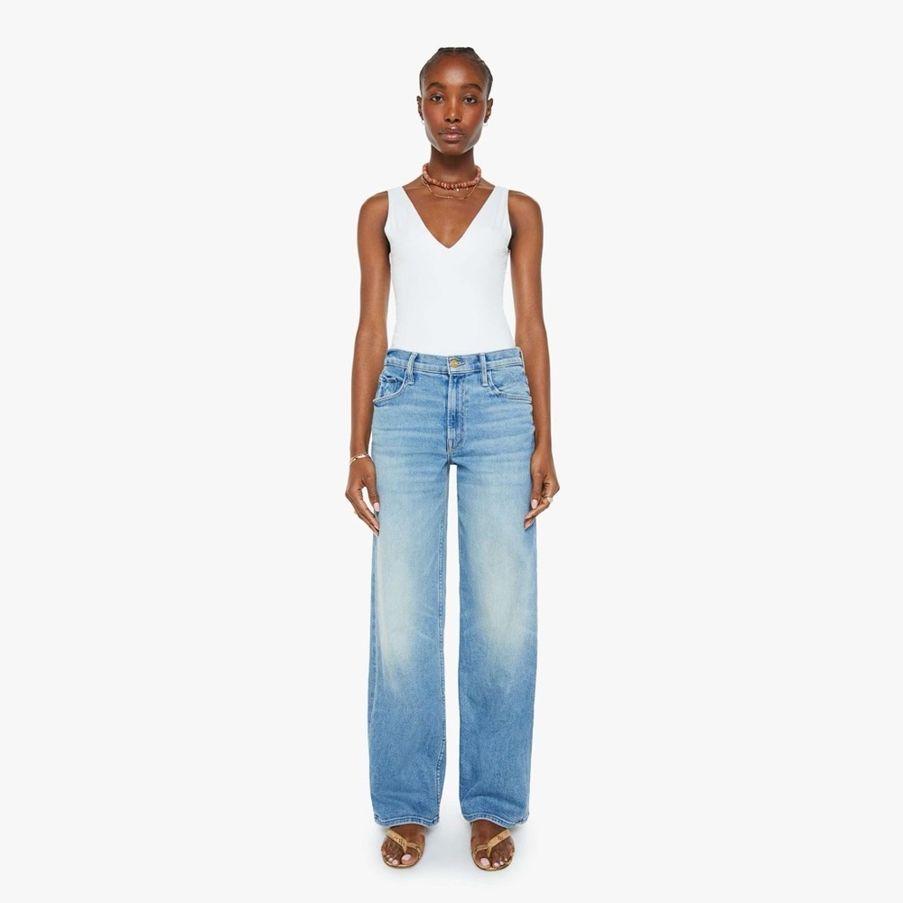 MOTHER The Spinner Zip Sneak Jeans Size 23